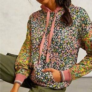Anthropologie Conditions Apply floral quilted hoodie